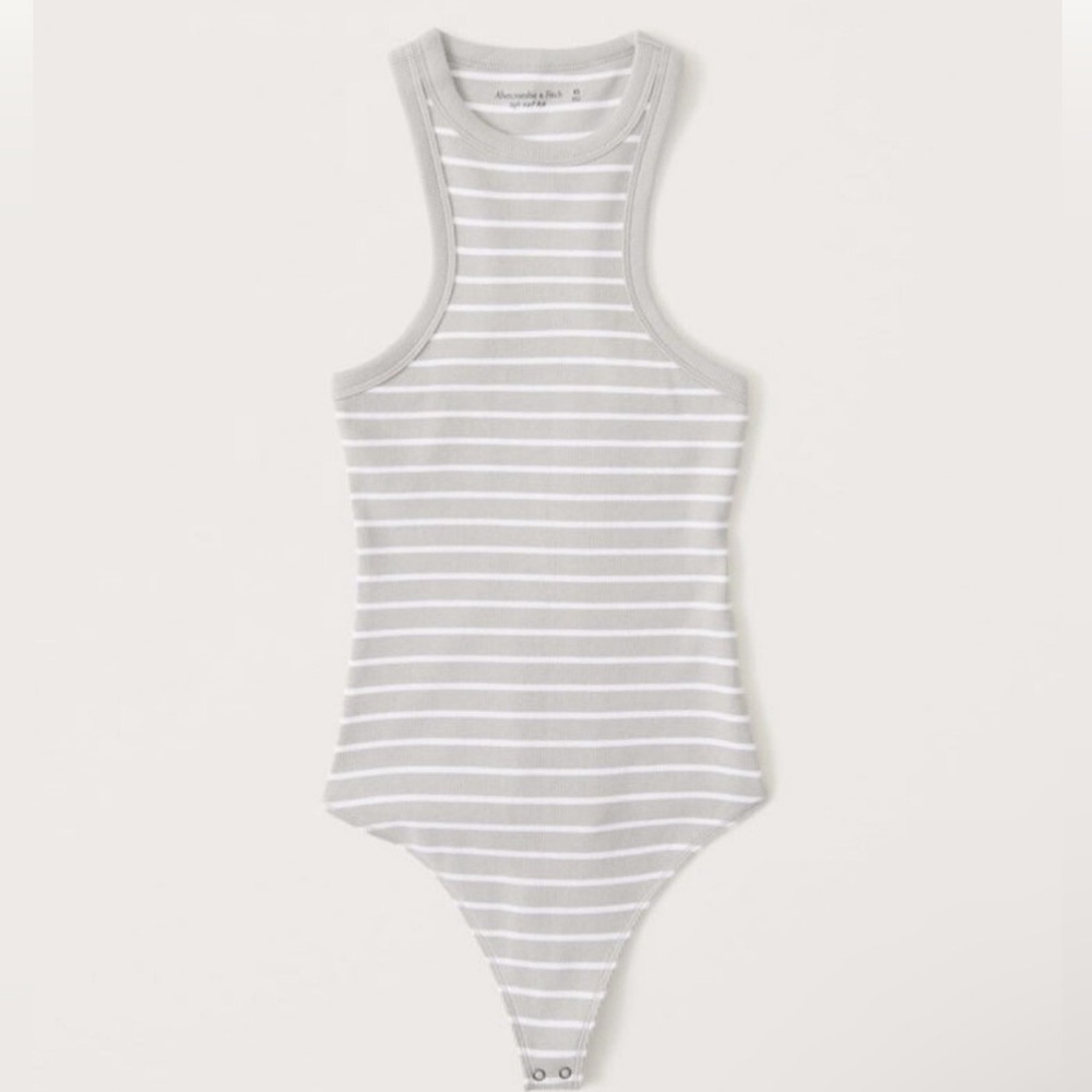 Abercrombie & Fitch Gray Striped Bodysuit